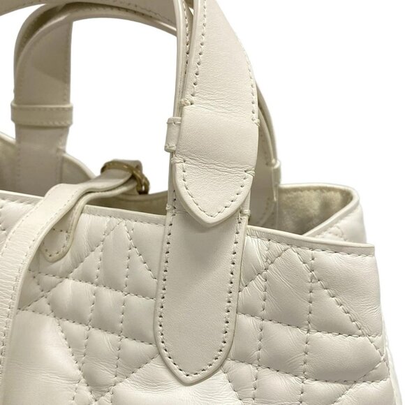 Auth DIOR/ChristianDior Toujours Bag Small M2822OSNW_M030 White Calf Skin - Picture 10 of 16